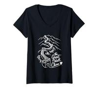 Mujer Gran Muralla China Signature Heart Art Souvenir Camiseta Cuello V