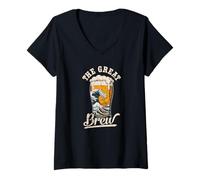 Mujer Gran Ola de Kanagawa Beer Lover Brew of Japan Souvenir Camiseta Cuello V