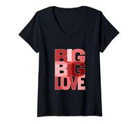 Mujer Granate Rojo Borgoña Big-Big-Love Granate Rojo Borgoña Camiseta Cuello V