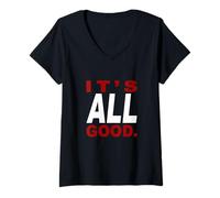 Mujer Granate Rojo Borgoña Color It's Good - All of It Graphic Camiseta Cuello V