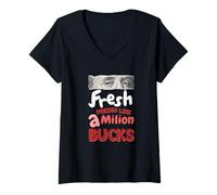Mujer Granate Rojo Borgoña Fresco Como Un Million Buck Maroon Camiseta Cuello V