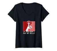 Mujer Granate Rojo Borgoña Hush Now Rojo Granate Gráfico Envejecido Camiseta Cuello V