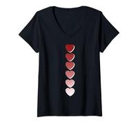 Mujer Granate Rojo Borgoña Love-x6 Granate Rojo Burdeos Gráfico Camiseta Cuello V