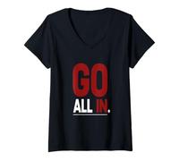 Mujer Granate Rojo Borgoña No-Halfsies Granate Rojo Borgoña Camiseta Cuello V