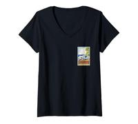 Mujer Grand Prix du Cap d'Antibes Automóvil Vintage Race Camiseta Cuello V