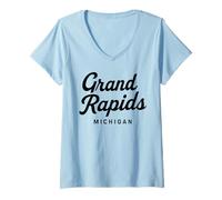 Mujer Grand Rapids Míchigan 616 Condado de Kent Wyoming Holanda Lagos Camiseta Cuello V