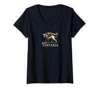 Mujer GRAND TARTARIA INDEPENDIENTE BANDERA TARTARIA INUNDACIÓN DE BARRO ATLANTIS Camiseta Cuello V