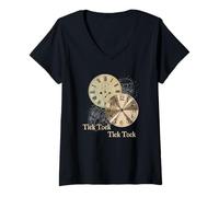 Mujer Grandfather Alarm Clock Time Tick Tock Clock T-Shirt Camiseta Cuello V