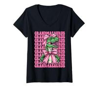 Mujer Grandmasaurus Trex Abuela Tyrannosaurus Rex Dinosaurio Nana Camiseta Cuello V
