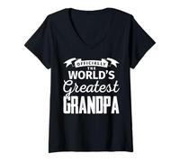 Mujer Grandpa Gift Official The World's Greatest Grandpa Camiseta Camiseta Cuello V