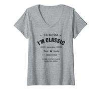 Mujer Grandpa I'M NOT OLD CLASSIC Unrestore Family Reunion 60a Camiseta Cuello V