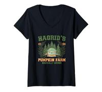 Mujer Granja de Calabazas de Hagrid cultivada mágicamente en otoño Cottagecore Camiseta Cuello V