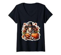 Mujer Granja de granjeros de Calabaza Cottagecore otoño otoño Acción de Gracias Ram Camiseta Cuello V