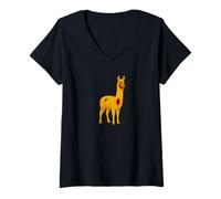 Mujer Granjero de Llama Zombi Granja agrícola - Muertos vivientes Miedo Boo Spook Camiseta Cuello V