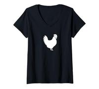 Mujer Granjero de pollo Granjero Cultivo Huevos Aves de corral Camiseta Cuello V