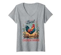 Mujer Granjero de pollo vintage - Huevos frescos de granja Camiseta Cuello V