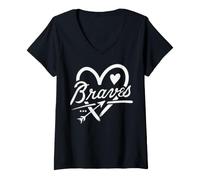Mujer Graphic Heart Braves Apparel for Men Women Kid Boy Girl Camiseta Cuello V
