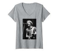 Mujer Grateful Dead Live Bob Weir Tocando en la Banda Camiseta Cuello V