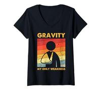 Mujer Gravedad Broken Bone Recovery Doctor Cast Lesión Humor Broma Camiseta Cuello V
