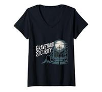 Mujer Graveyard Security Overnight Worker Work - Camiseta Cuello V