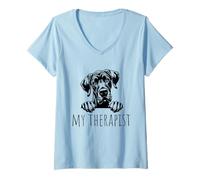Mujer Great Dane Funny Dog Owner Camiseta Cuello V