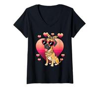 Mujer Great Dane Valentines Day Camiseta Cuello V