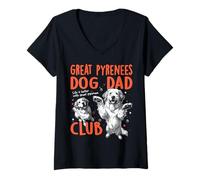Mujer Great Pyrenees Dog Dad Club Hombres Día del Padre Camiseta Cuello V
