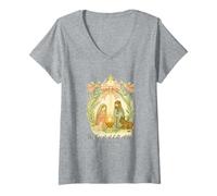 Mujer Greatest Gifts of All Nativity Matthew 1:21 Christmas Camiseta Cuello V