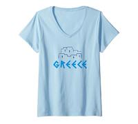 Mujer Grecia Islas Griegas Camiseta Cuello V