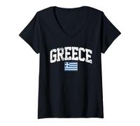 Mujer Grecia Vacaciones Amigo Griego Grecia Recuerdo Viaje a Grecia Camiseta Cuello V