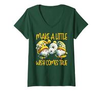 Mujer Green Dandelion Make A Little Wish Gnome Graphic For Summer Camiseta Cuello V