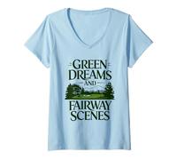 Mujer Green Dreams Fairway Scenes Diseño de Campo de Golf Camiseta Cuello V