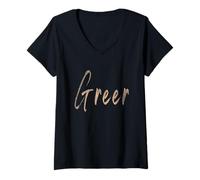 Mujer Greer South Carolina Diseño Elegante Vintage Camiseta Cuello V