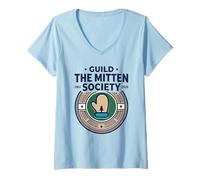 Mujer Gremio La Sociedad Mitten Desde el Orgullo de Michigan Camiseta Cuello V