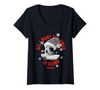 Mujer Gremlins All I Want For Christmas Is Gizmo Camiseta Cuello V