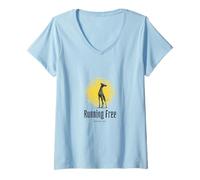 Mujer Greyhound Corriendo Vida Galgo Libre Camiseta Cuello V