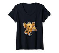 Mujer Griffin Monopatín mítico Retro Dibujos Animados Camiseta Cuello V