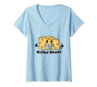 Mujer Grilled Cheese Camiseta Cuello V