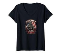 Mujer Grim Reaper Death Skeleton Halloween American Flag Camiseta Cuello V