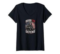 Mujer Grim Reaper Death Skeleton Halloween American Flag Camiseta Cuello V