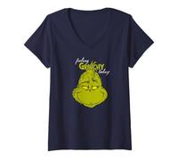 Mujer Grinch - Feeling Grinchy Today Smile Camiseta Cuello V