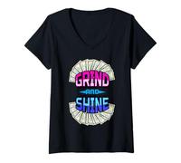 Mujer Grind and Shine Funny Hombres Mujeres Empresario Dueño Dinero Efectivo Camiseta Cuello V