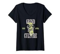 Mujer Grind Culture - Ropa Urbana del año 2000 Camiseta Cuello V