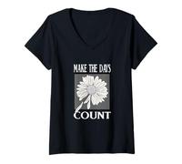 Mujer Gris No Bad Days Monocromo Color Gráfico Camiseta Cuello V