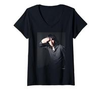 Mujer Grito primitivo Bobby Gillespie Rocks Foto de Andy Willsher Camiseta Cuello V