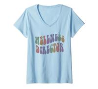 Mujer Groovy DIRECTOR DE BIENESTAR Entrenador de Salud Mental My Yoga Coach Camiseta Cuello V