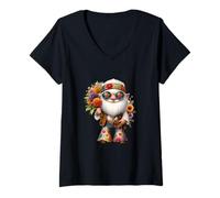 Mujer Groovy Hippie GNOME For Women and Men Who Loves Flower Power Camiseta Cuello V