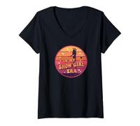 Mujer Groovy In My Show Girl Era Retro Aesthetic Quote Camiseta Cuello V
