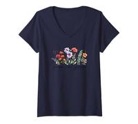 Mujer Grow In Grace 2 Pedro 3:18 Inspirador Camiseta Cuello V