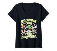 Mujer Growing Our Little Shamrock - Pregnancy Announcement Unicorn Camiseta Cuello V
